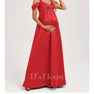JJs House Red Off-Shoulder Maxi Dress